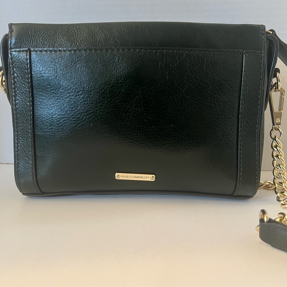 Authentic REBECCA MINKOFF Crosby Crossbody Bag Green Leather!!!
